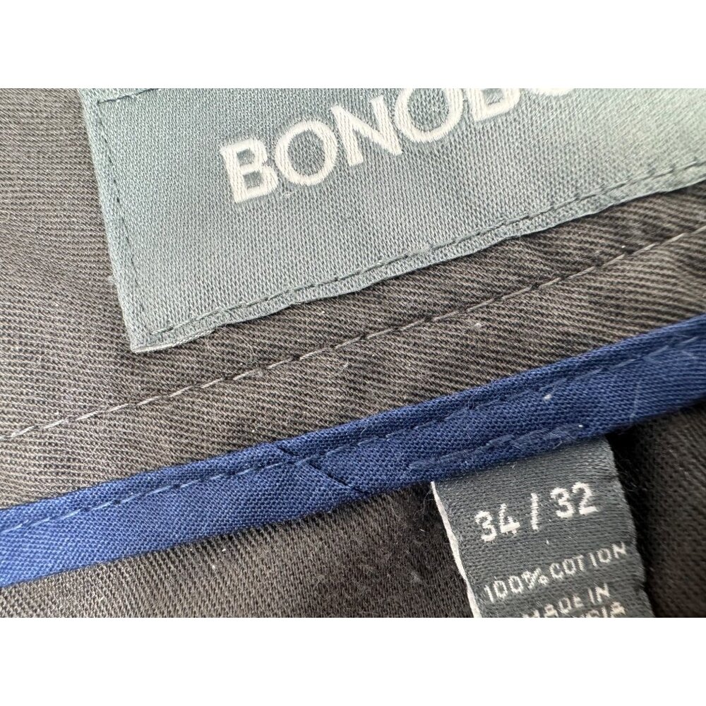 Bonobos Men Friday Pants Straight Leg 34X32 Chino Gray Flat Front - Picture 6 of 14